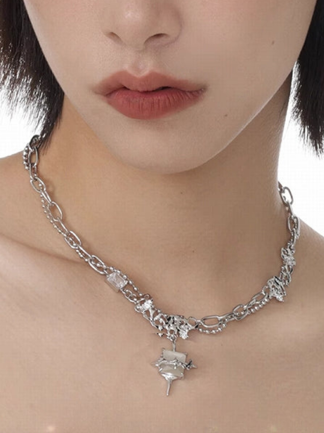 【SUMIYAKI】Starry Eyes Square Necklace pg1776