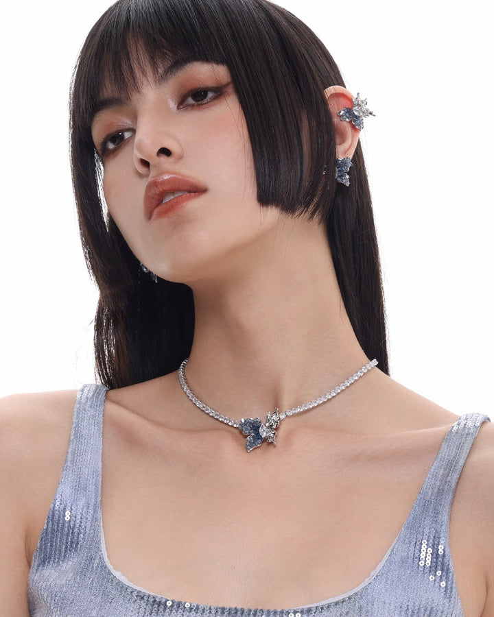 [SUMIYAKI] Galaxy Butterfly Blue Necklace pg861