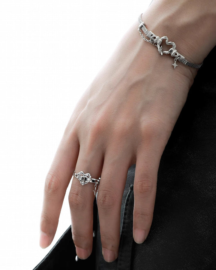 【1ST XULIE】Heart Star Ring pg977