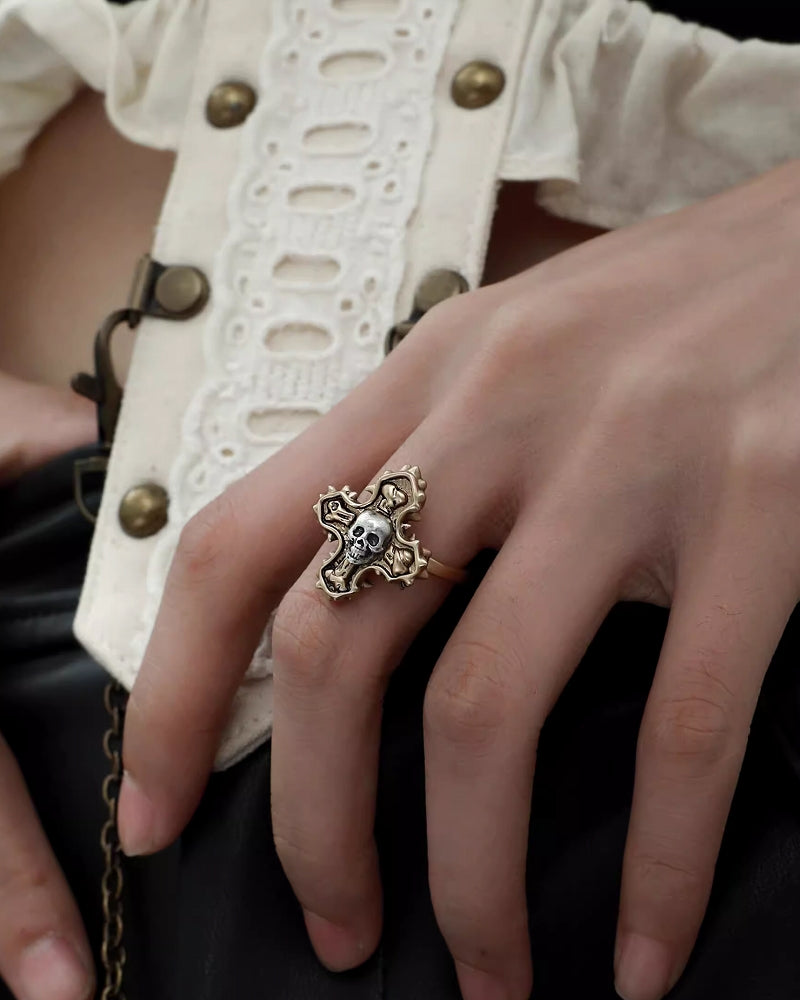 Crime and Punishment Skull Cross Ring