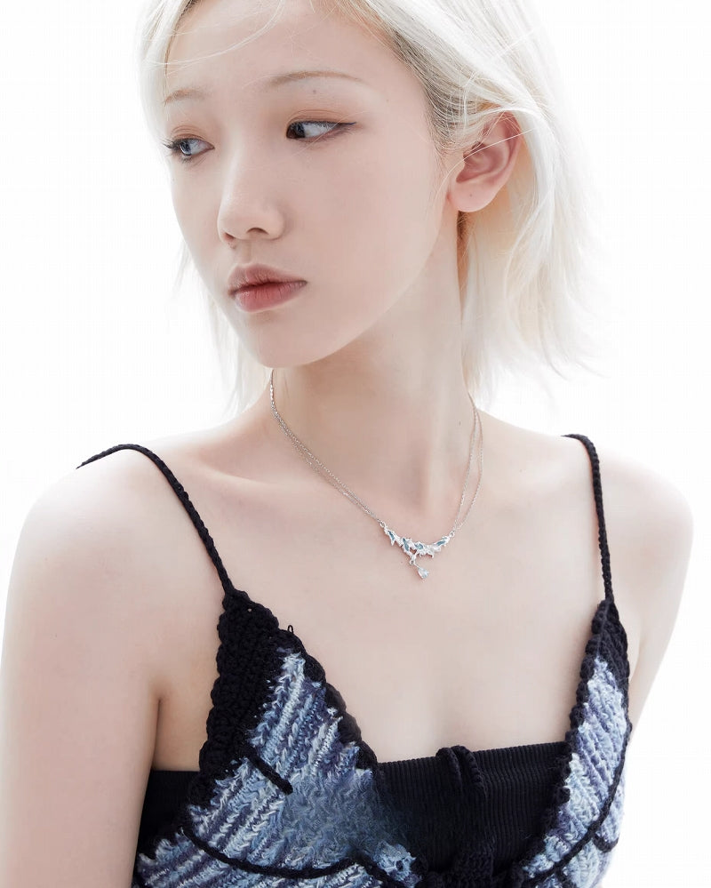 [1ST XULIE] Ice Century Double Layer Sea Necklace pg997