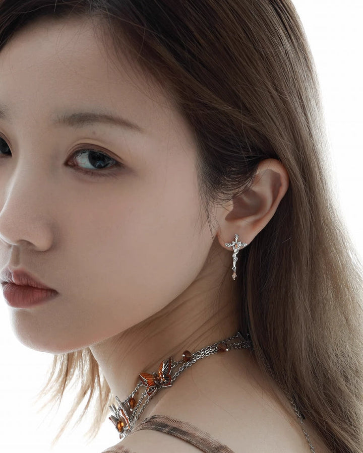 【1ST XULIE】Rebirth of Desolation Cross Earrings pg1452