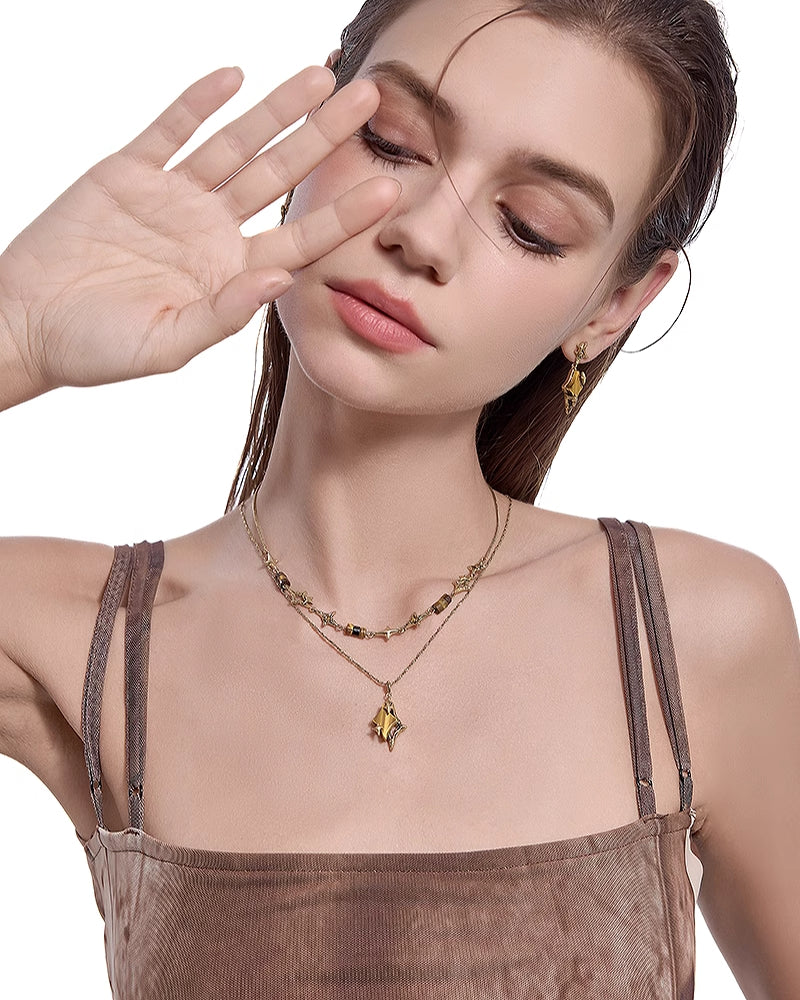 [MASW] Nostalgia Star Layer Necklace pg1307