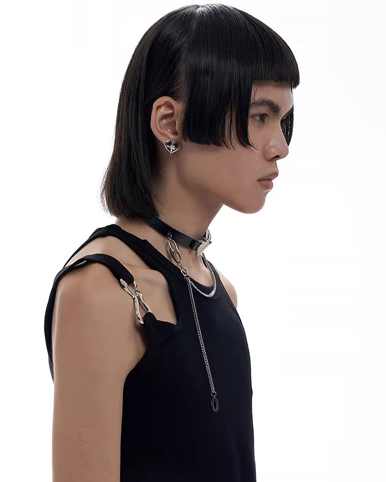 [OCTO VITA] Dangerous Heart Leather Choker pg520