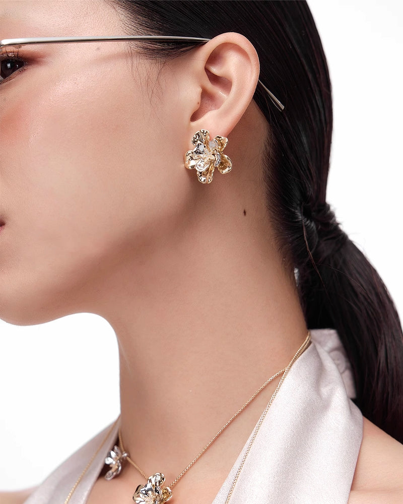 [SUMIYAKI] Vintage Flower Layer Earrings pg1944