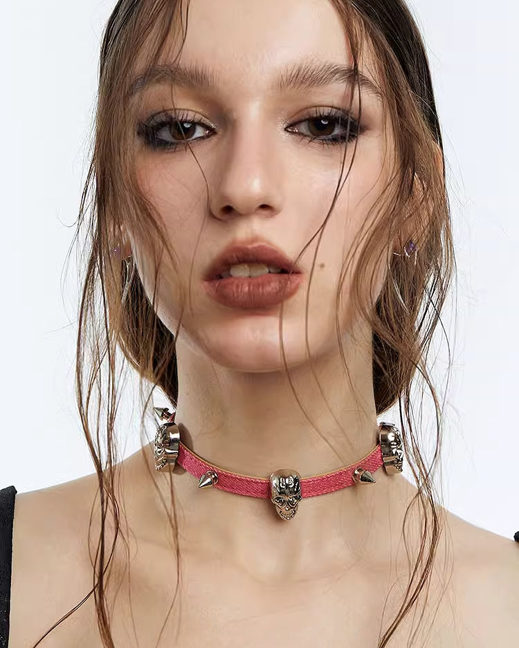 [OCTO VITA] Evil Girl Punk Skull Choker pg705