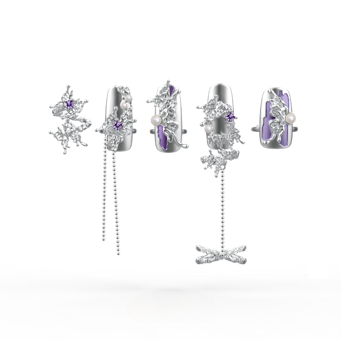 [1ST XULIE] Purple Fairy Claw Ring pg1426