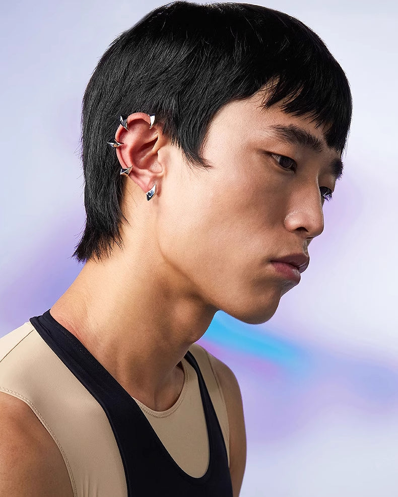 [BLACKHEAD]Neon Jungle Pointed Teeth Earrings and Cuff pg1258