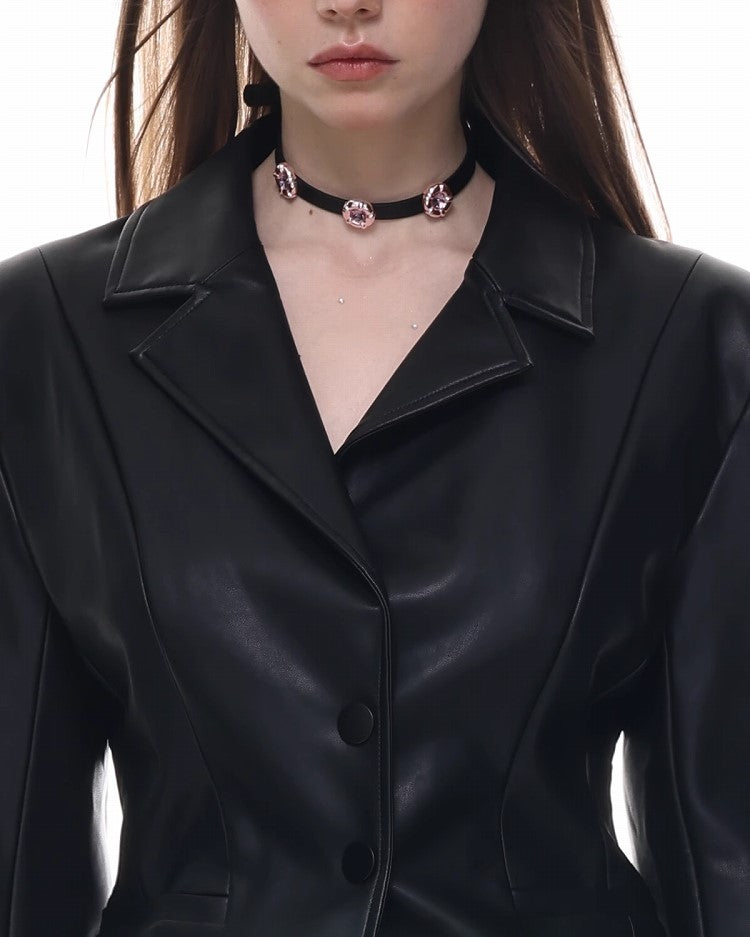 【SUMIYAKI】Dopamine Leather Choker pg602