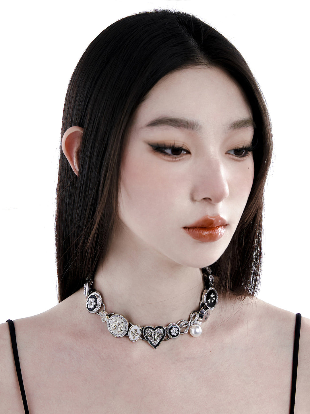 【Planktont 浮U生物】Black&Silver Button Necklace pg208