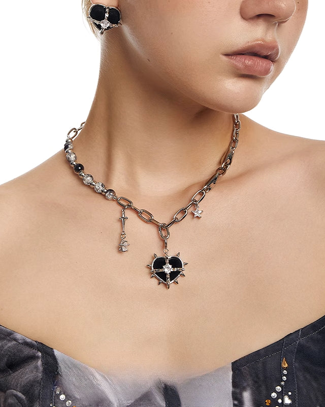 [OCTO VITA] Black Hearted Evil Woman Love Necklace pg191