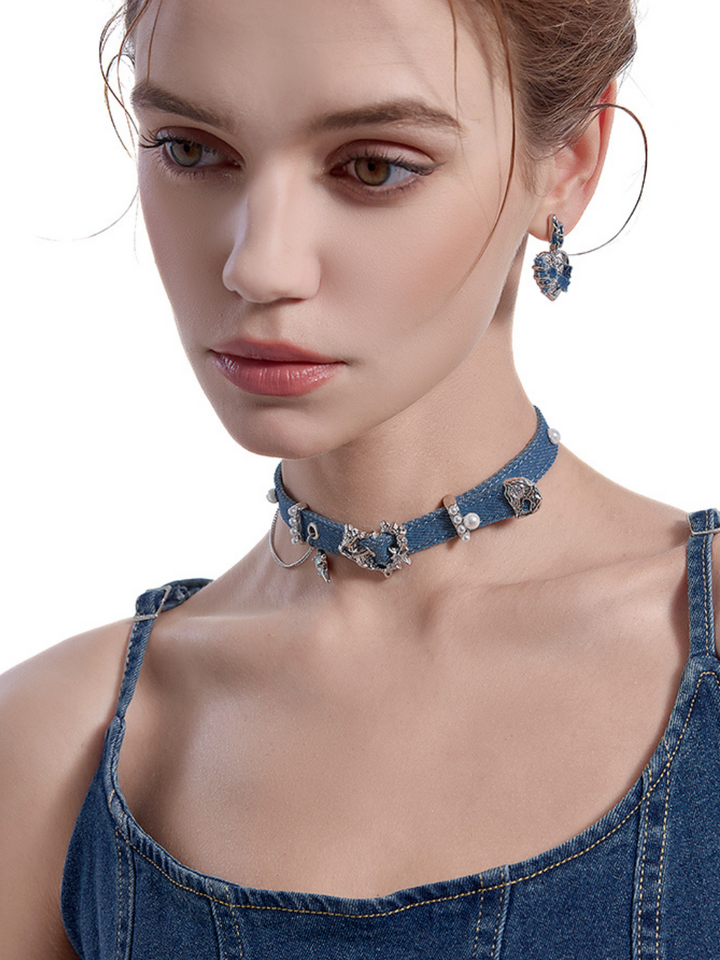 【MASW】Denim Love Retro Blue Choker pg578