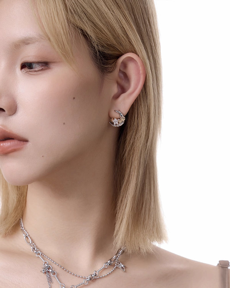 [SUMIYAKI] Star And Moon Earrings pg1683