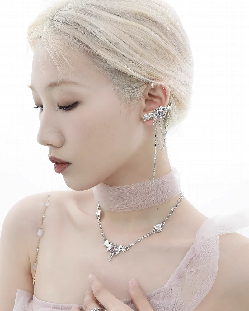 [1ST XULIE] Rose Thorn Cuff and Earrings pg1522