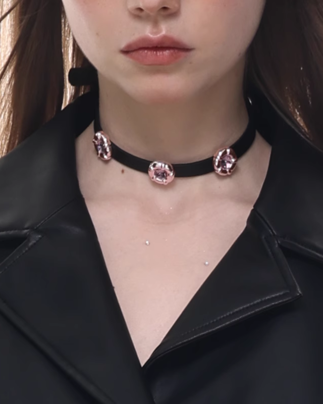 【SUMIYAKI】Dopamine Leather Choker pg602