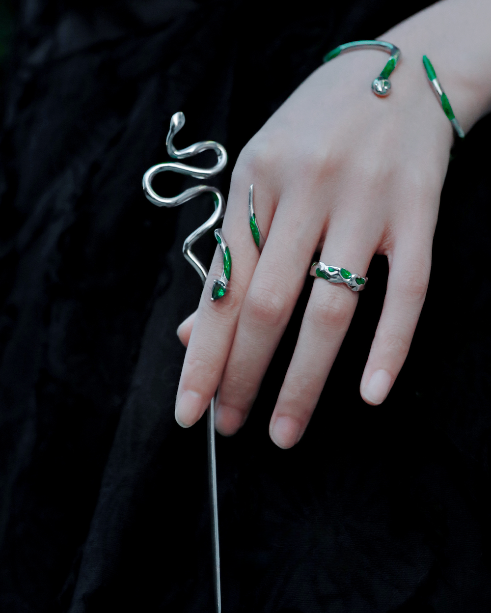 【1ST XULIE】Green Snake Ring03 pg955