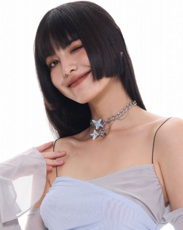 [SUMIYAKI] Virus Blue Tassel Necklace pg1954