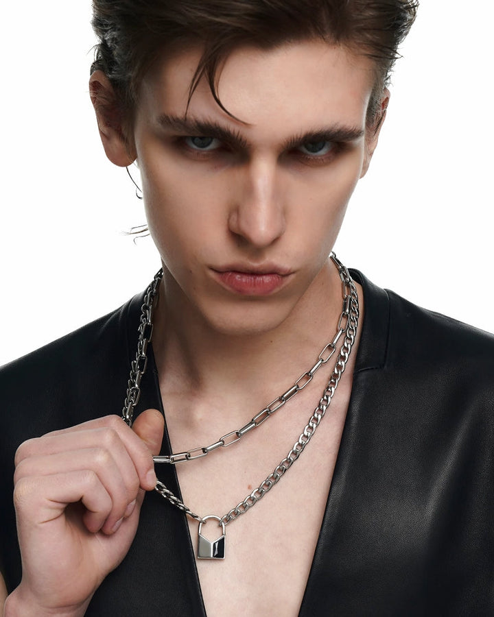 【BLACKHEAD】Interlock Chain Reaction Layer Necklace 01 pg1018