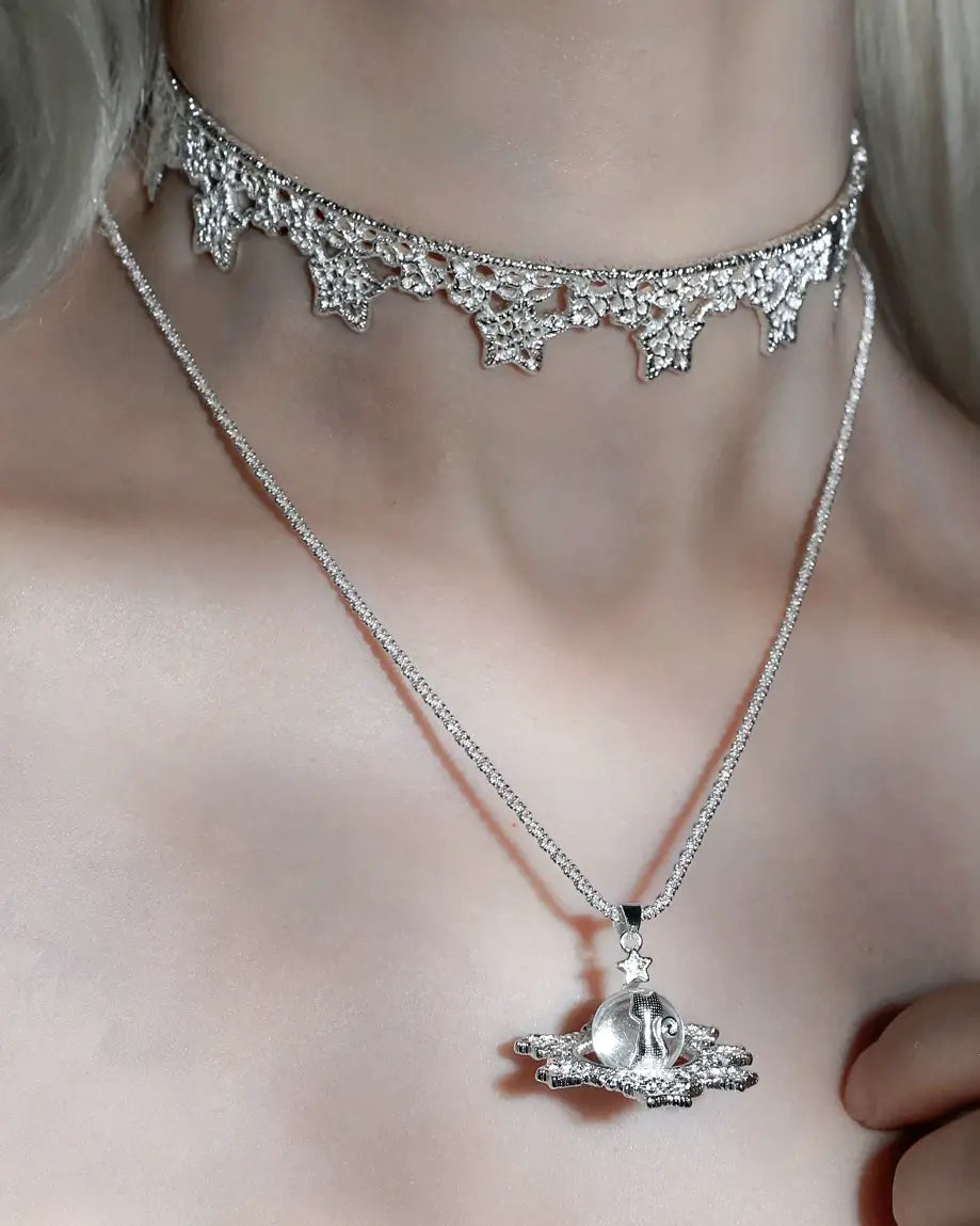 Cat Lace Choker Necklace