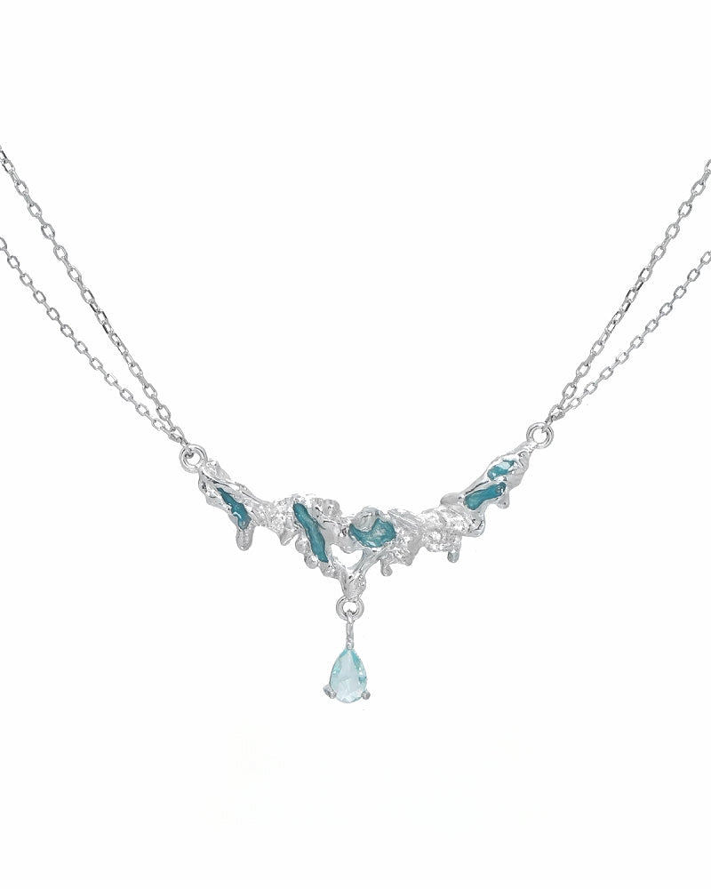 【1ST XULIE】Ice Century Double Layer Sea Necklace pg997