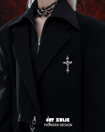 Minimalist Cross Lapel Brooch Pin