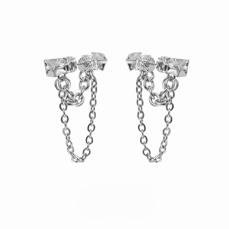 Chain Double Stacked Earrings