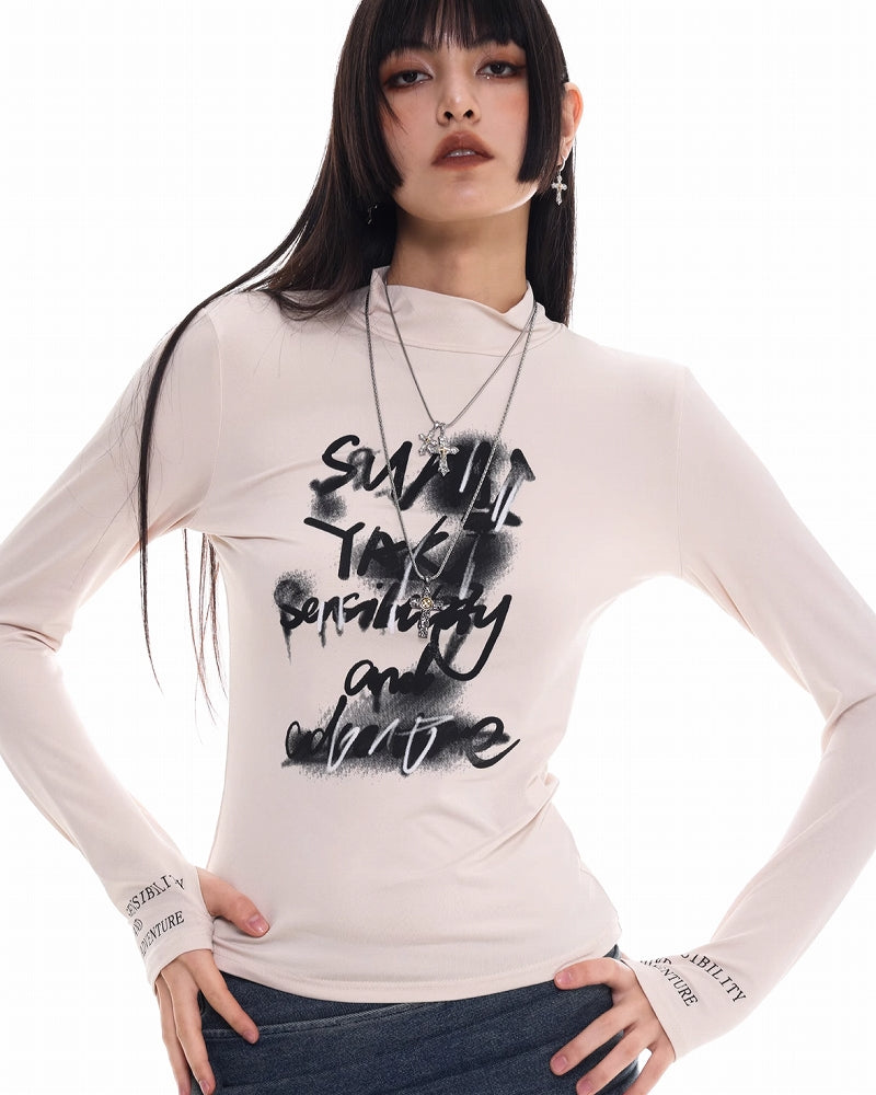 [SUMIYAKI] Graffiti Cross Long Necklace pg931