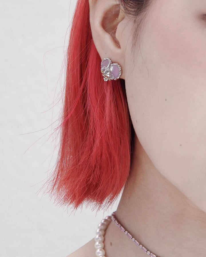 【Esak∞chi】Rabbit Pink Love Earrings pg1432