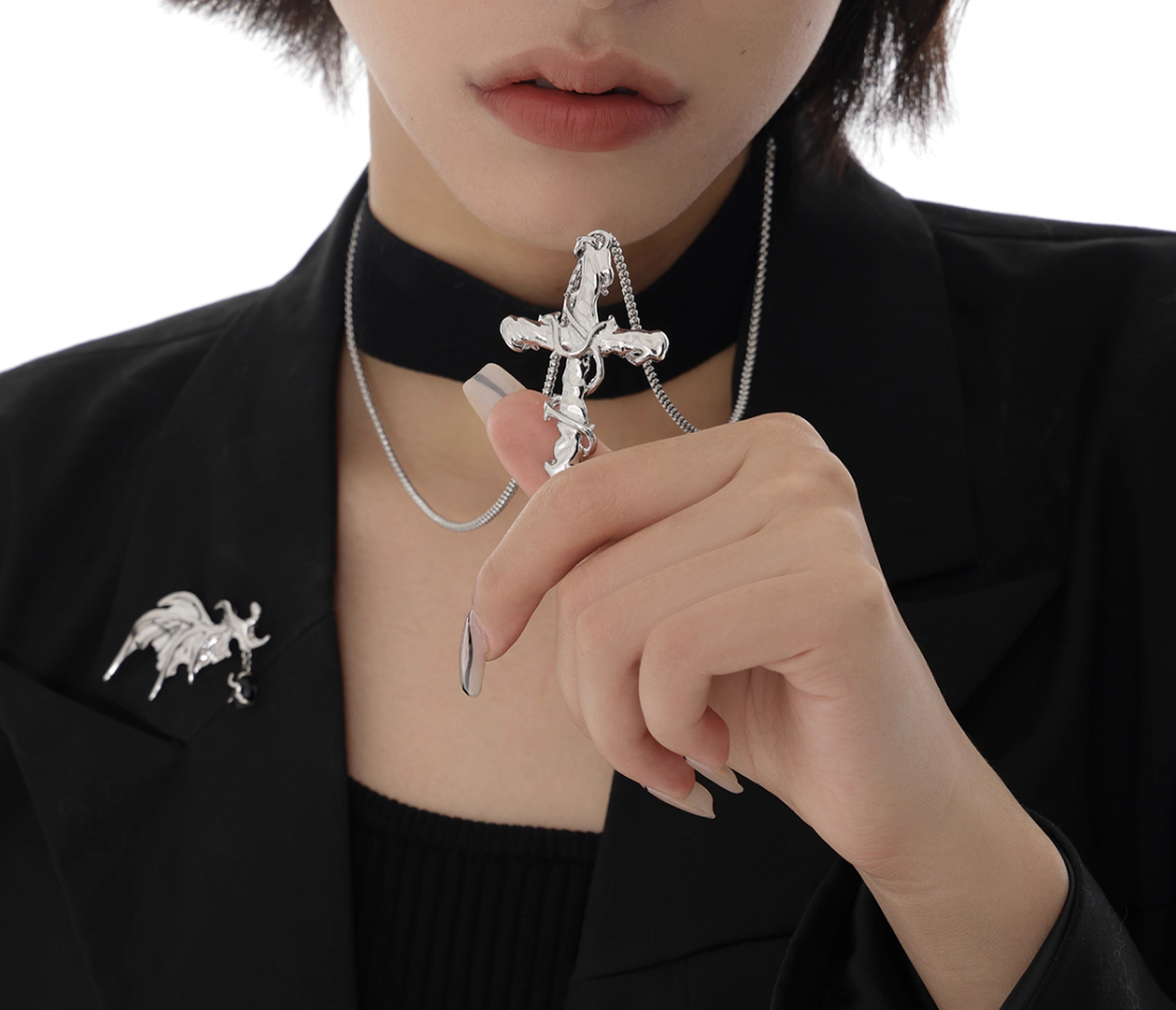 thorn cross necklace