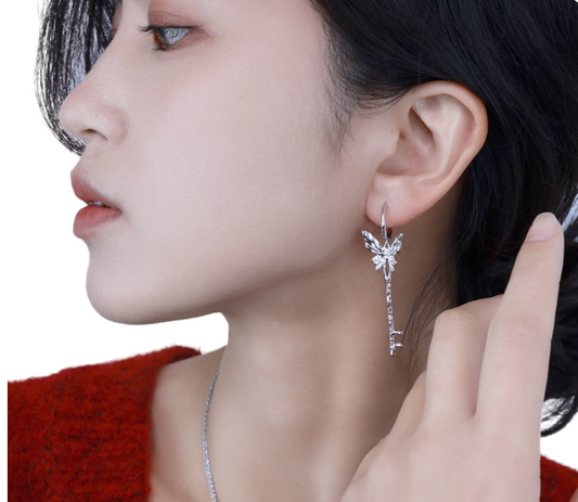 Asymmetric Butterfly Lock Earrings
