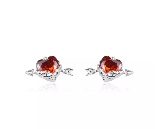 Love Heart Silver Earrings