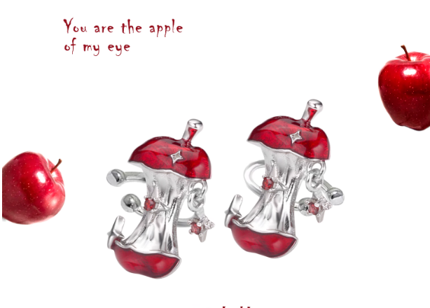 Chic Apple Core Earrings
