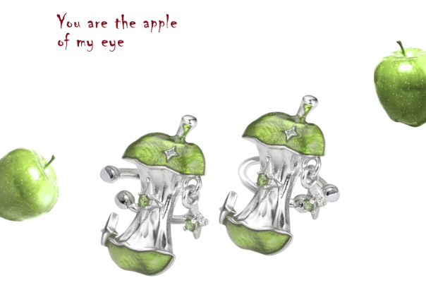 Chic Apple Core Earrings