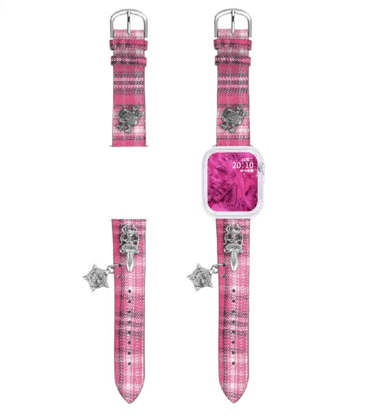 Pink Skull Starburst Watch Strap