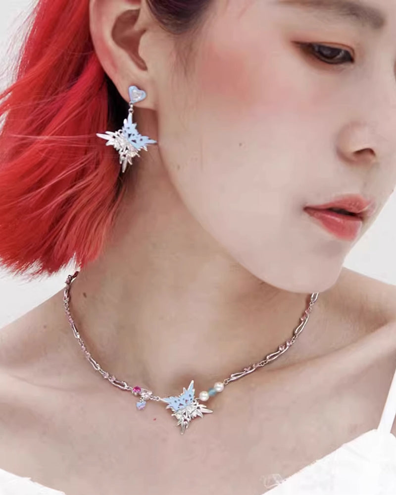 [Esak∞chi] Children's Fun Blue Butterfly Necklace pg420