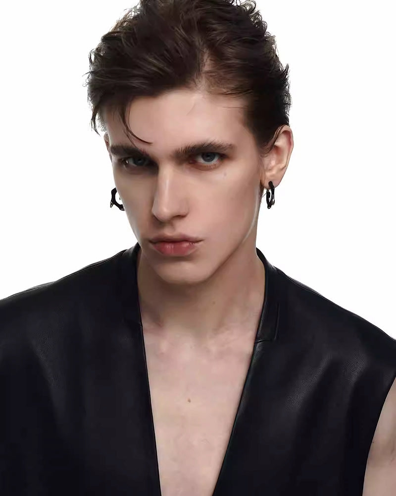 [BLACKHEAD]Dragon Tattoo Black Earrings pg611