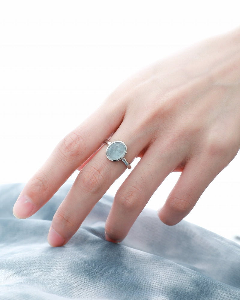 [1ST XULIE] Aquamarine Sterling Silver Ring pg57
