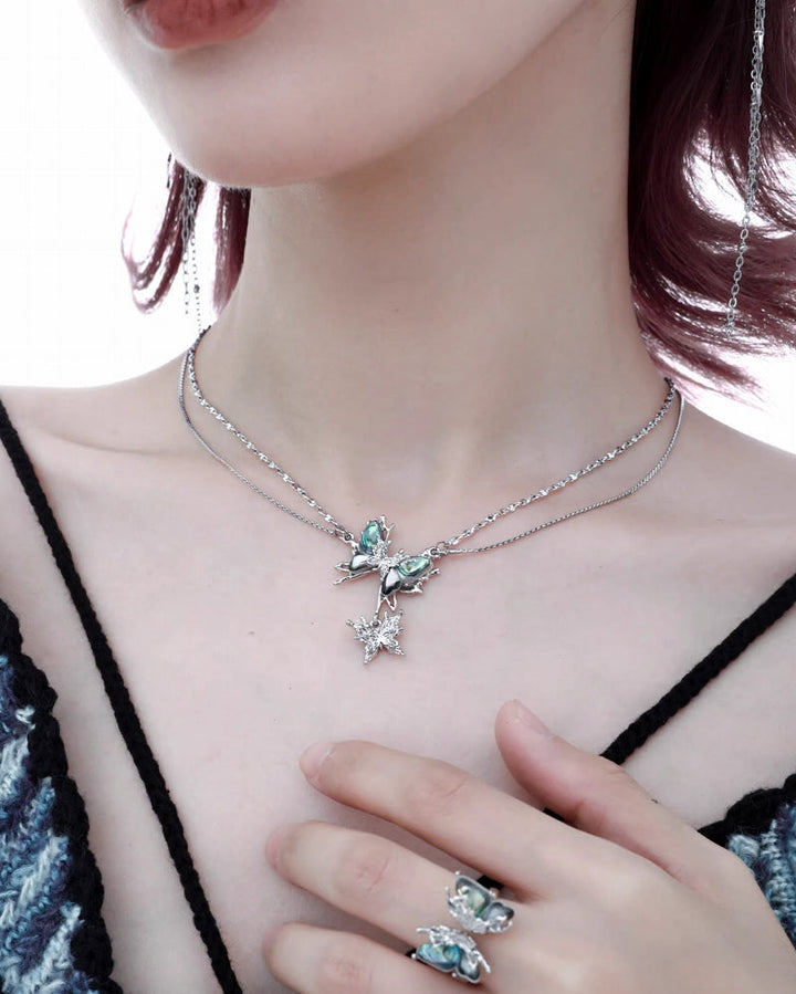 【1ST XULIE】Butterfly Island Layer Necklace pg328