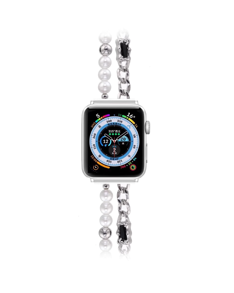 【SUMIYAKI】Apple Watch Metal Pearl & Heart Strap pg56