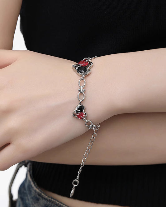 Red & Black Heart Bracelet
