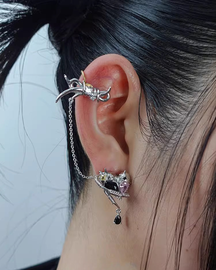 [OCTO VITA] Seal Heart Lock Love Cuff & Earrings pg1554