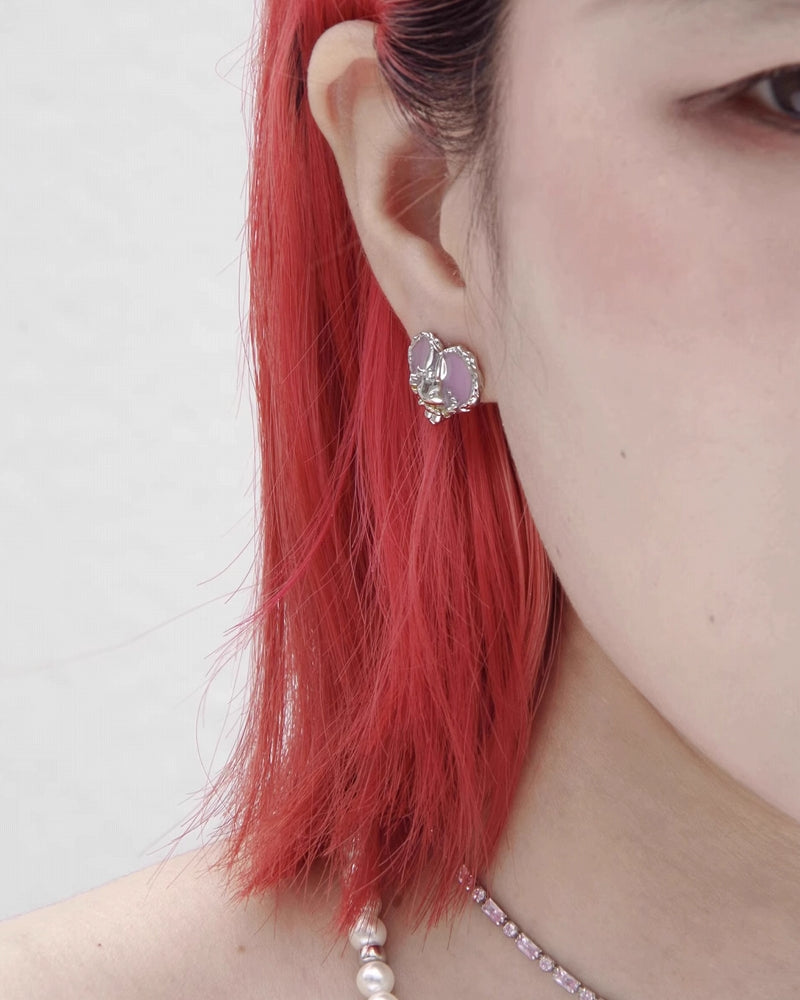 【Esak∞chi】Rabbit Pink Love Earrings pg1432