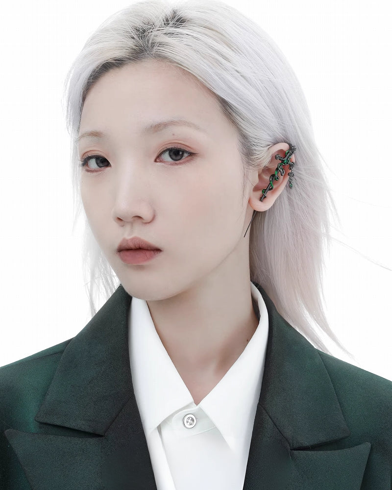 【1ST XULIE】Slytherin Snake Cross Earrings pg1622