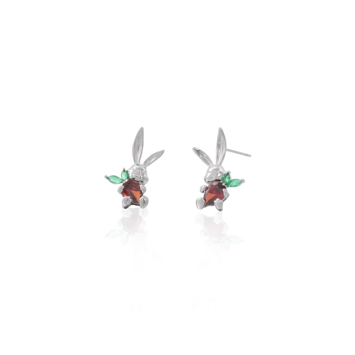 【SUMIYAKI】Rabbit Holding Carrot Earrings pg1429