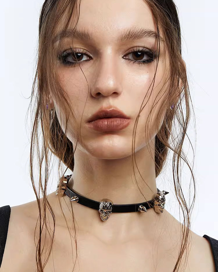 [OCTO VITA] Evil Girl Punk Skull Choker pg705