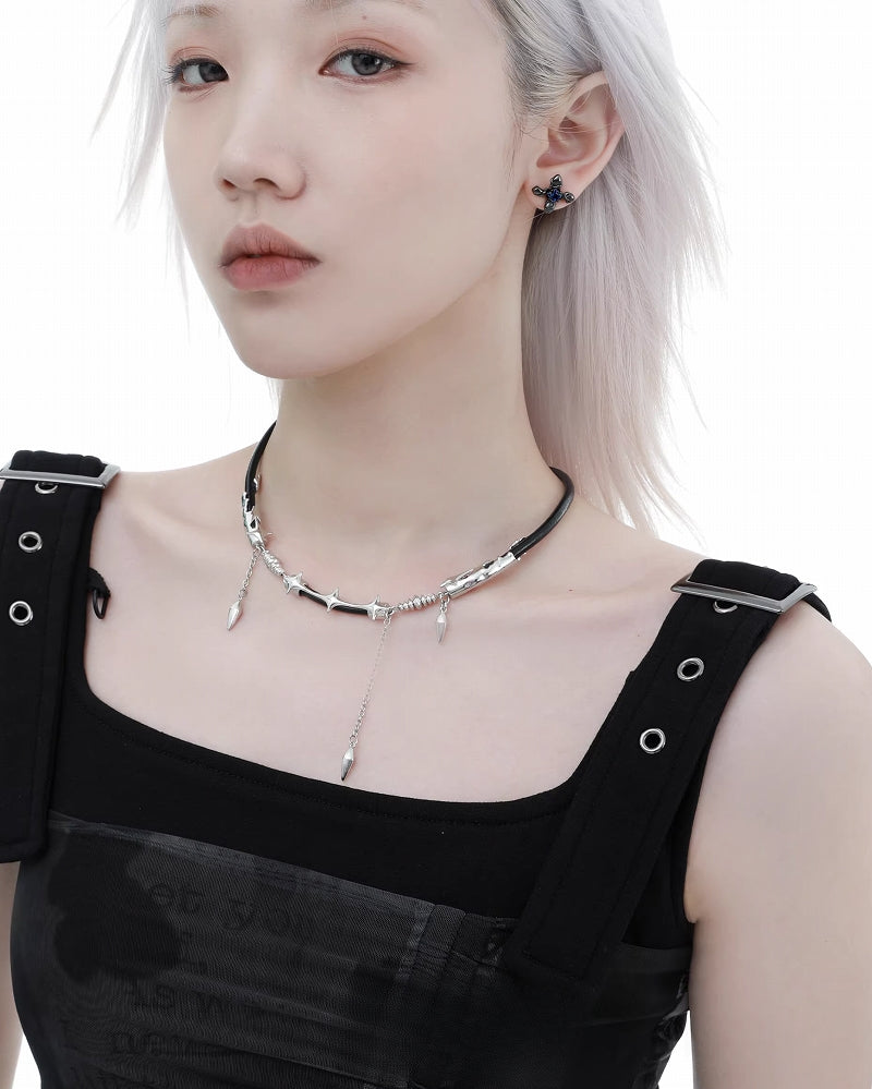 [1ST XULIE] Dark Realm Leather Cord Necklace pg547