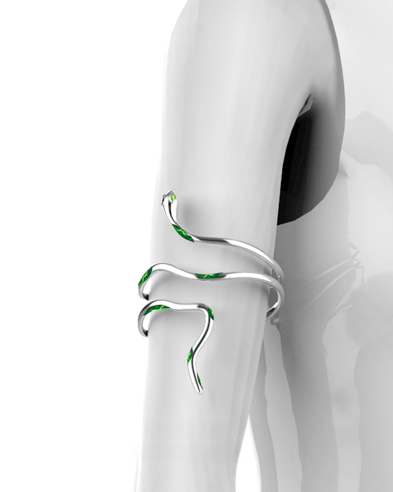 [1ST XULIE] Green Snake Arm Bracelet pg945