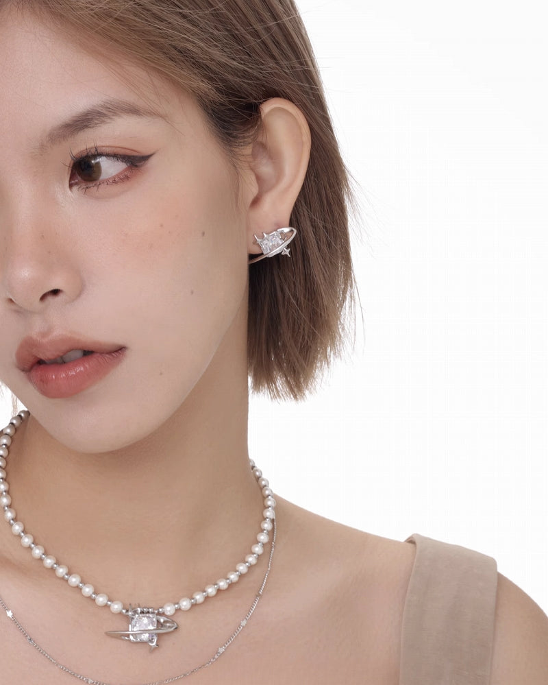 [SUMIYAKI] Starry Galaxy Double Layer Necklace pg1778