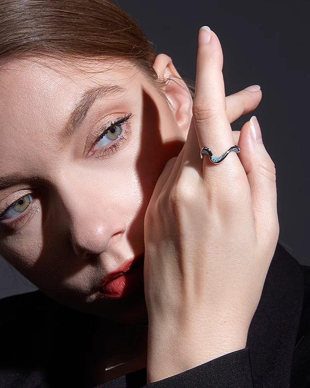 [FAITMAIN] Ice Blue Snake Ring pg994