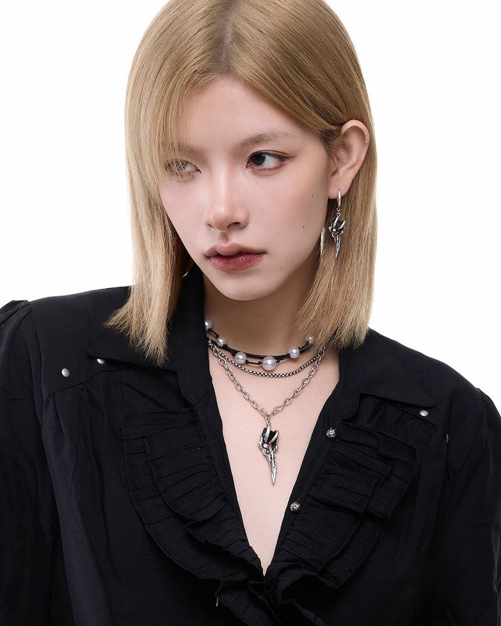 【SUMIYAKI】Fang Black Earrings pg739